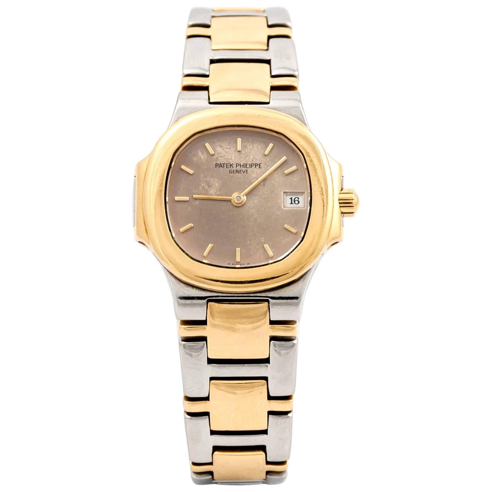 Patek Philippe Ladies yellow Gold stainless Steel Nautilus Quartz Wristwatch