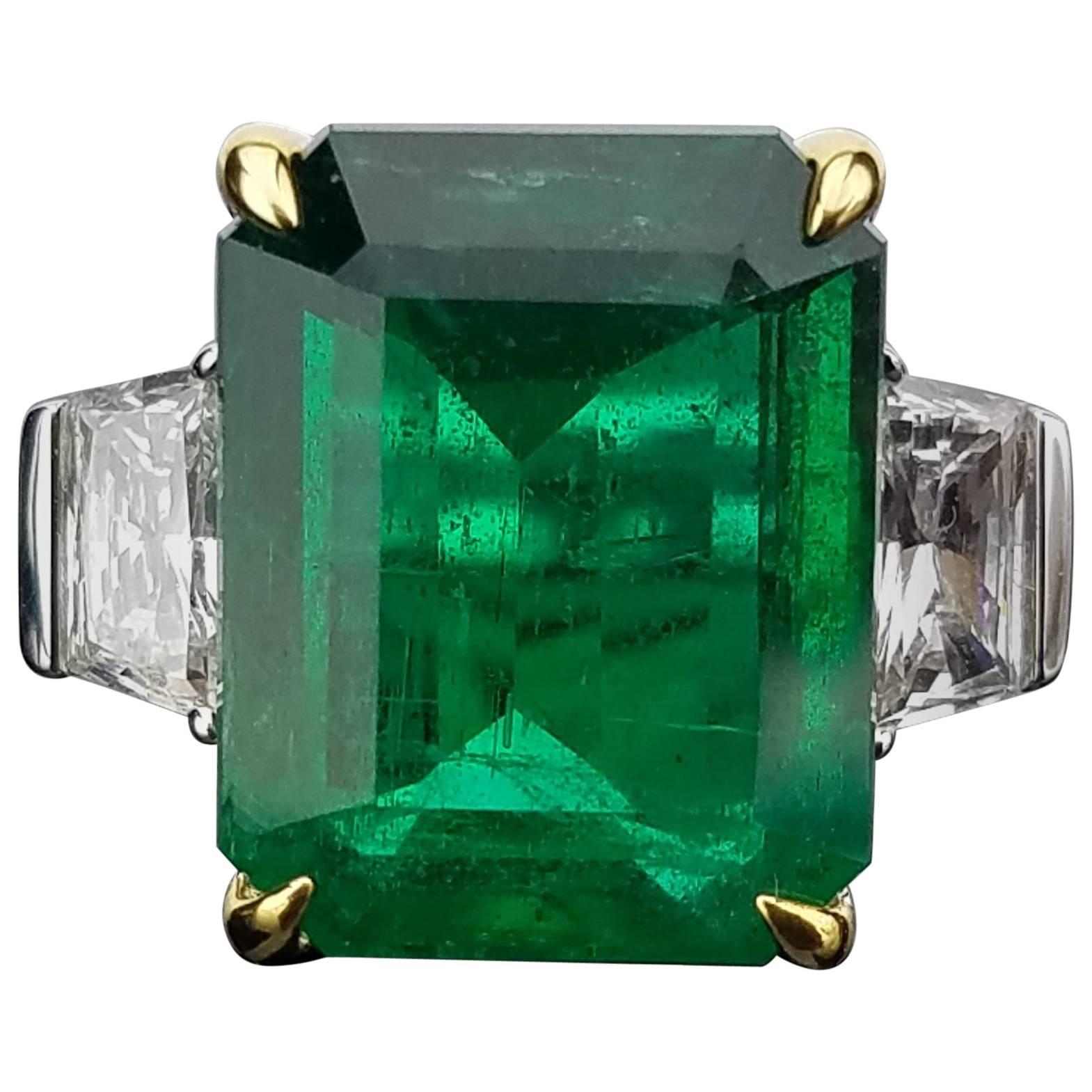 Zambian Emerald Sugarloaf with Diamond Cocktail Ring at 1stDibs ...