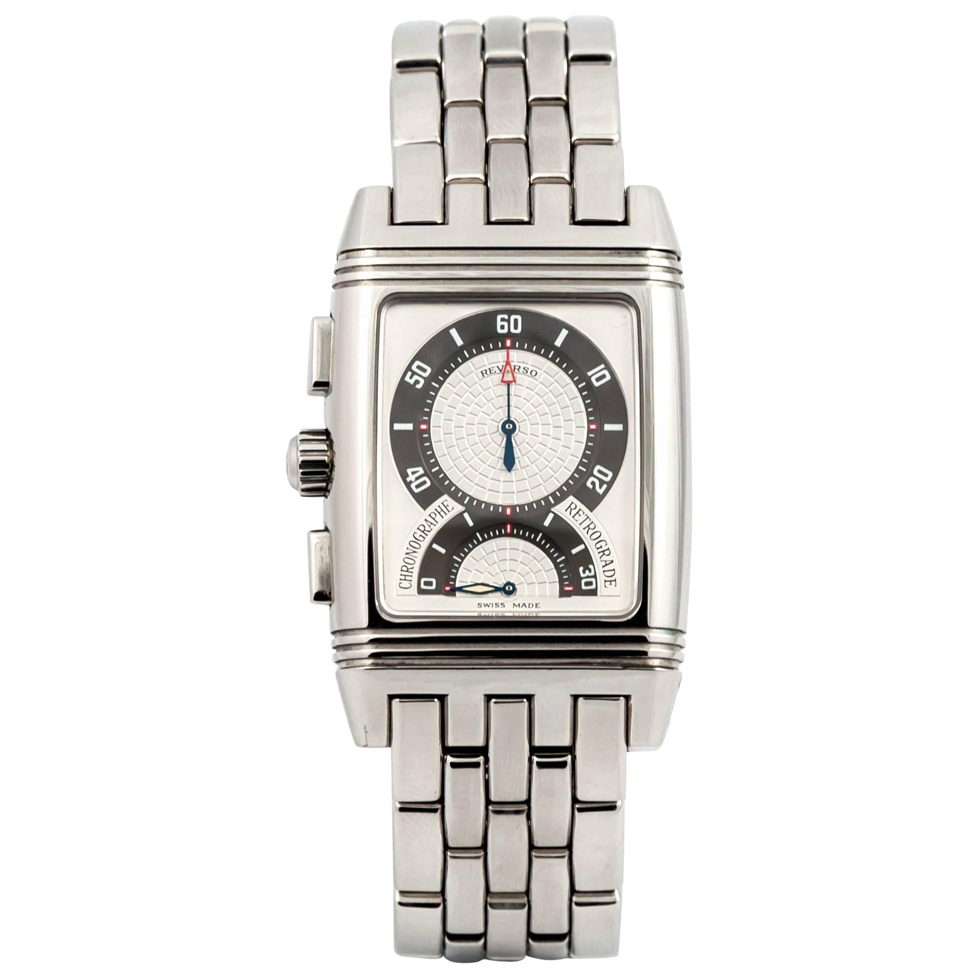 Jaeger LeCoultre Stahl Reverso Gran Sport Chrono-Armbanduhr