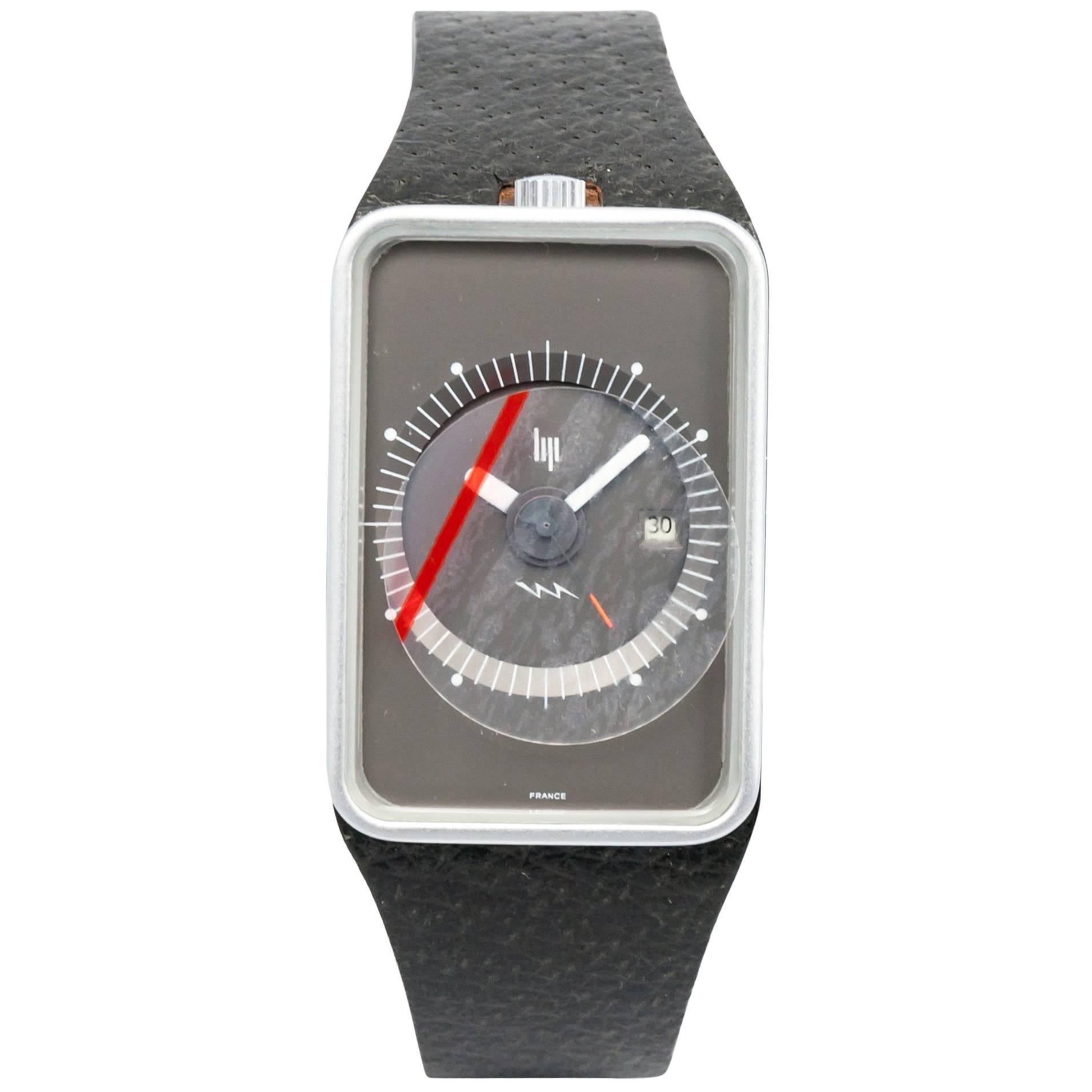 LIP Roger Talon Stainless Steel Rectangular Electro-mechanical Wristwatch, 1976 