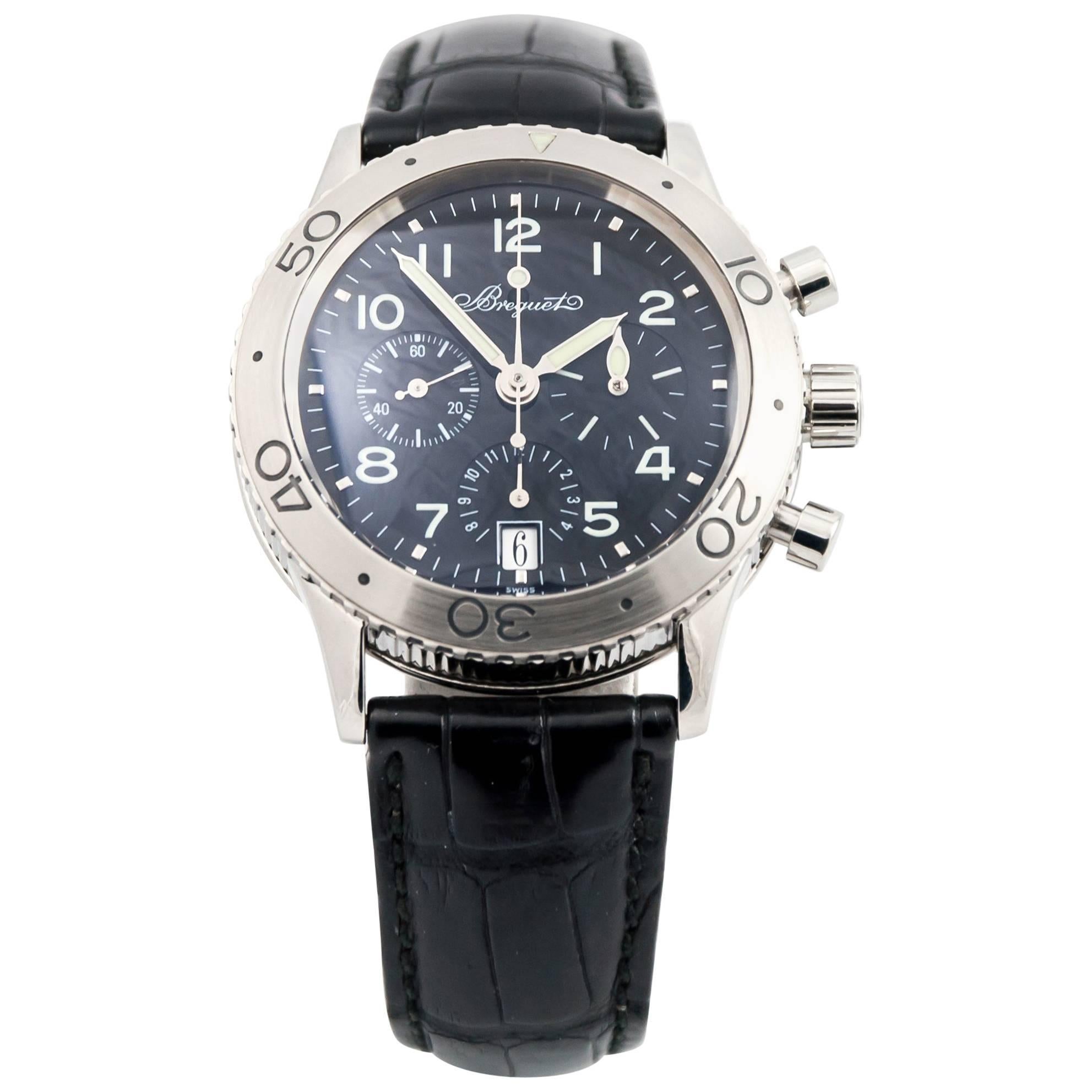 Breguet stainless Steel Transatlantique 3820 Chronograph Automatic Wristwatch