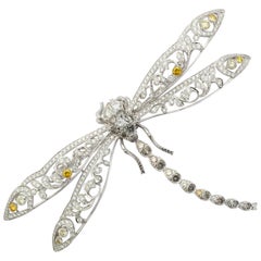 Dramatic Diamond Dragonfly Pin