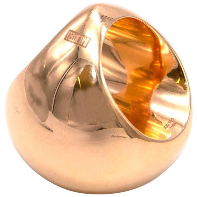 Baenteli 18 Karat Gold Sphere Ring For Sale