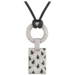 Cartier White Gold Diamond and Onyx Panthere Necklace