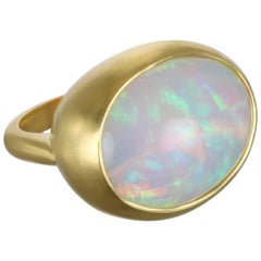 Faye Kim 18k Gold Oval Ethiopian Opal Cocktail Ring