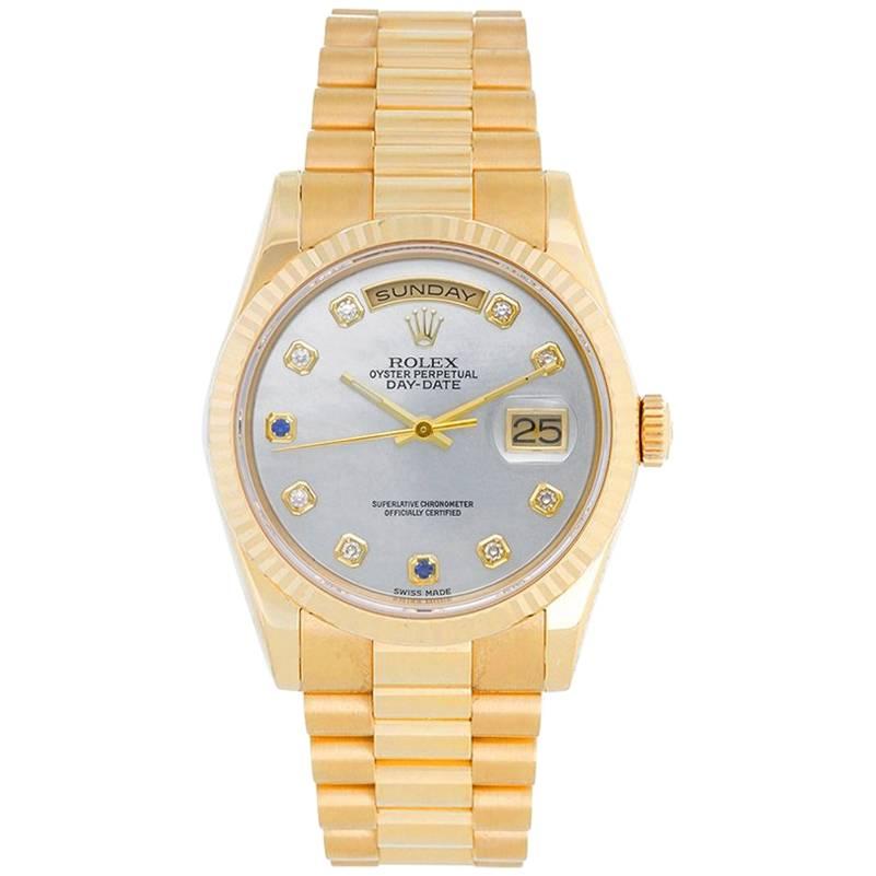 Rolex yellow Gold President Day-Date Automatic Wristwatch ref 118238