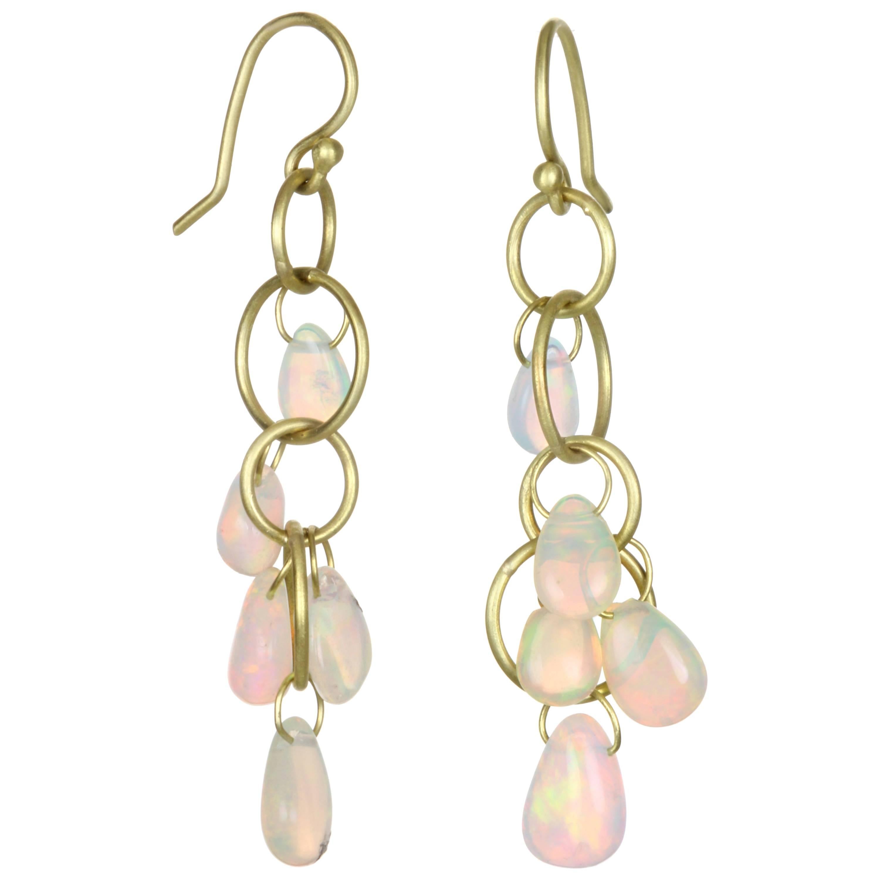 Faye Kim 18k Gold Opal Briolette Earrings