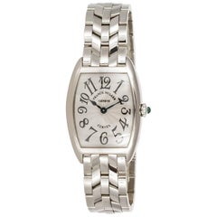 Franck Muller Ladies 18k White Gold Cintree Curvex Wristwatch Ref 1752QZ 