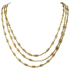 French Antique 1905 Long Chain Necklace