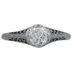 .55 Carat Diamond Antique Engagement Ring Platinum .55 Carat Diamond Antique Engagement Ring Platinum