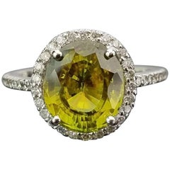 Classic Peridot and Diamond Cocktail Ring