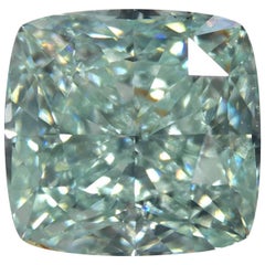 GIA Certified 2.04 Carat Fancy Blue Green VS2 Cushion Loose Diamond