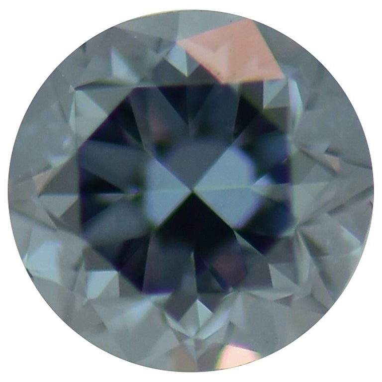 GIA Certified 0.44 Carat Fancy Deep Blue VS2 Round Brilliant Loose