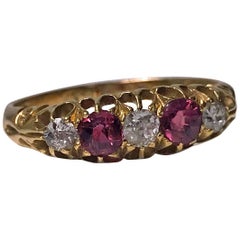 Antique Diamond Ruby Gold Ring