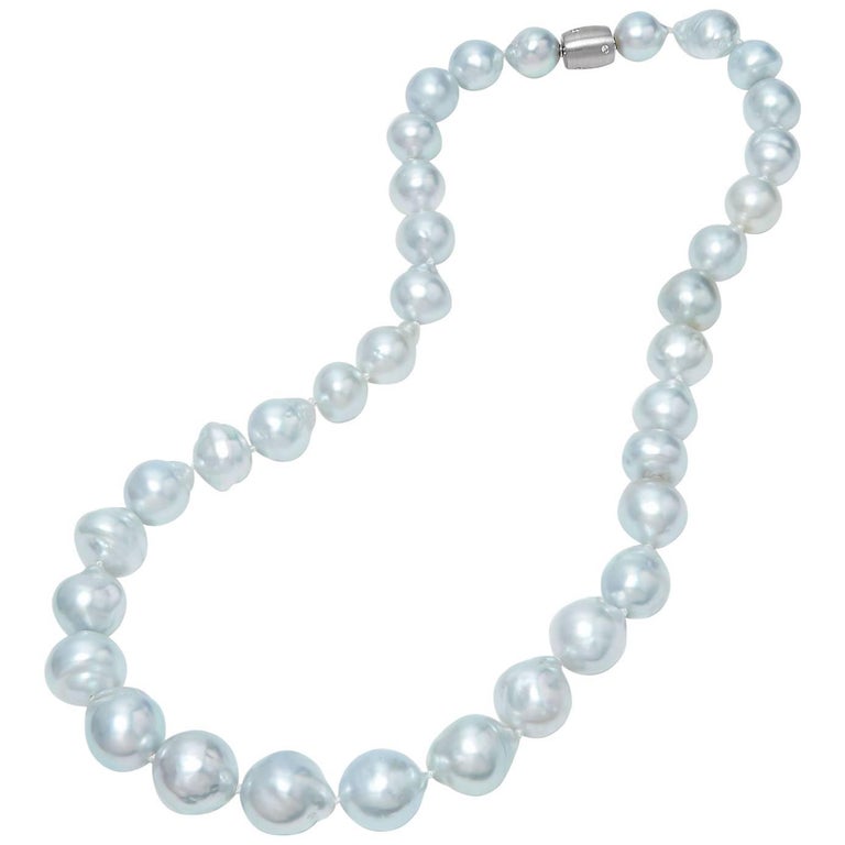 H&H Australian South Sea Baroque Pearl Necklace with 18 Karat Gold