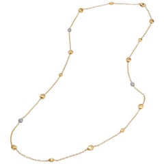 Marco Bicego Confetti Collection Yellow Gold and Diamond Long Necklace