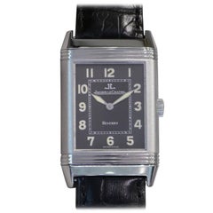 Jaeger LeCoultre Stainless Steel Grande Reverso Taille Shadow Manual Wristwatch 