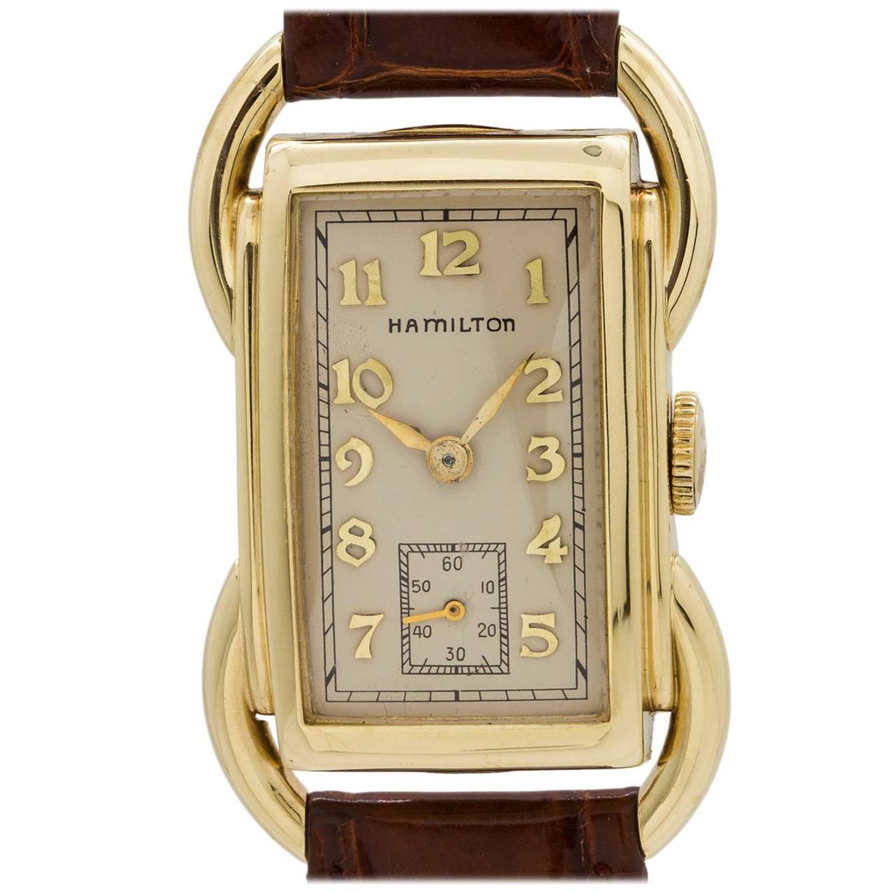 Hamilton yellow gold Bentley wristwatch  circa 1939