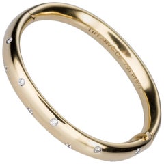 Tiffany & Co. Etoile Diamond Yellow Gold  and Platinum Bangle Bracelet