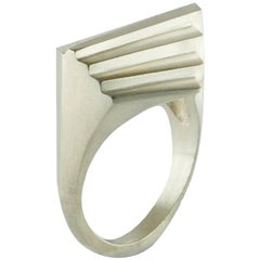 Emer Roberts Eight Steps Silver Art Deco Ring