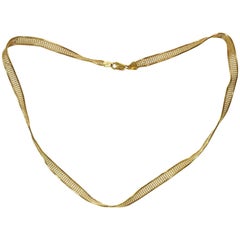18k Yellow Gold Twisted Mesh Necklace