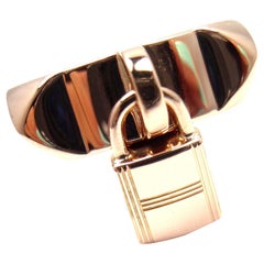 Hermes Collier De Chien Lock Rose Gold Band Ring
