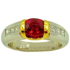 G.Minner Unique Ruby Diamond Gold Ring