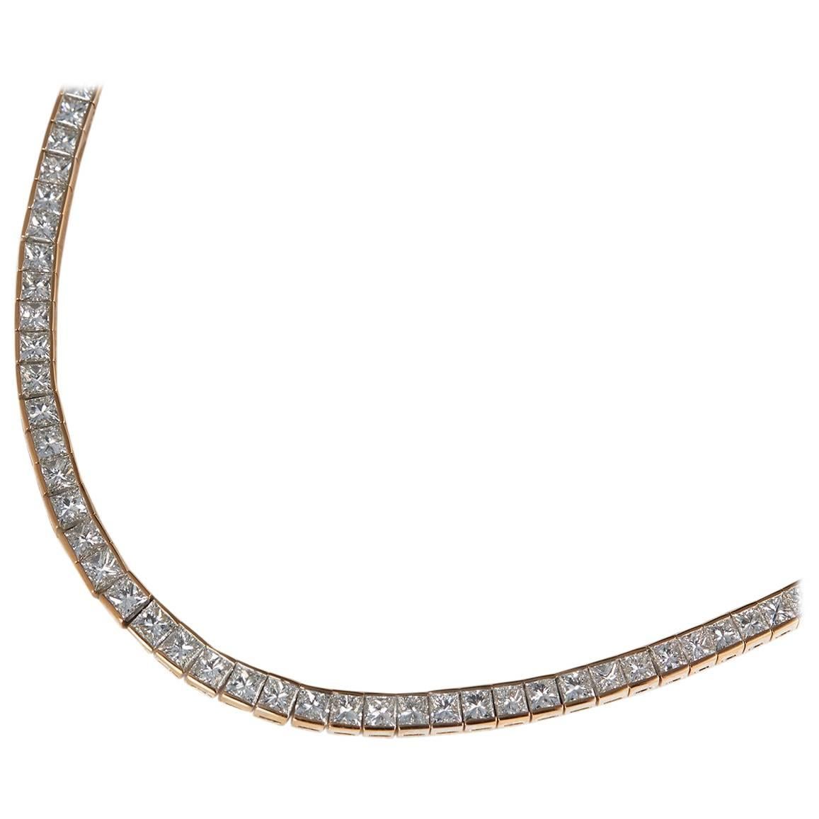 Diamond Rose Gold Collar Necklace