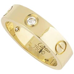 Cartier Yellow Gold Half Diamond Love Ring