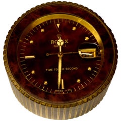 Rolex "Time To The Second" Quartz Desk Clock Ref 455 No 1227, Circa 1985