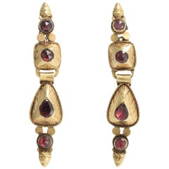 Antique 18th Century Iberian Garnet Earrings
