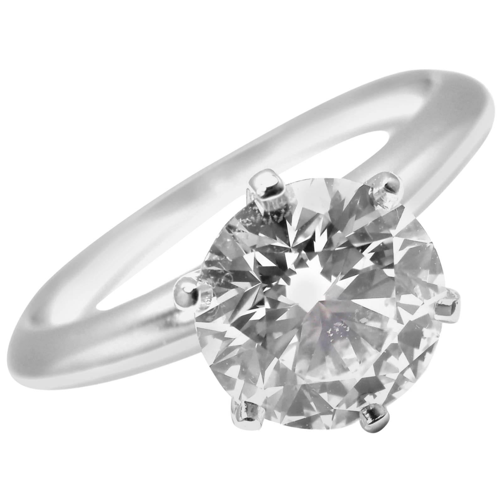 Tiffany & Co 1.72 Carat Diamond VS2 F Color Platinum Engagement Ring