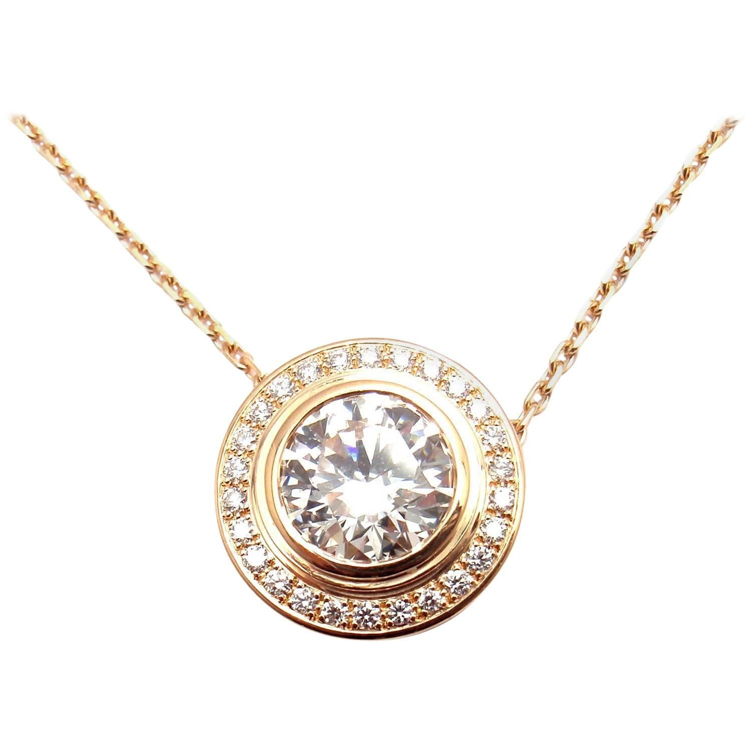 Cartier D'Amour 1.04 Carat Diamond Rose Gold Pendant Necklace