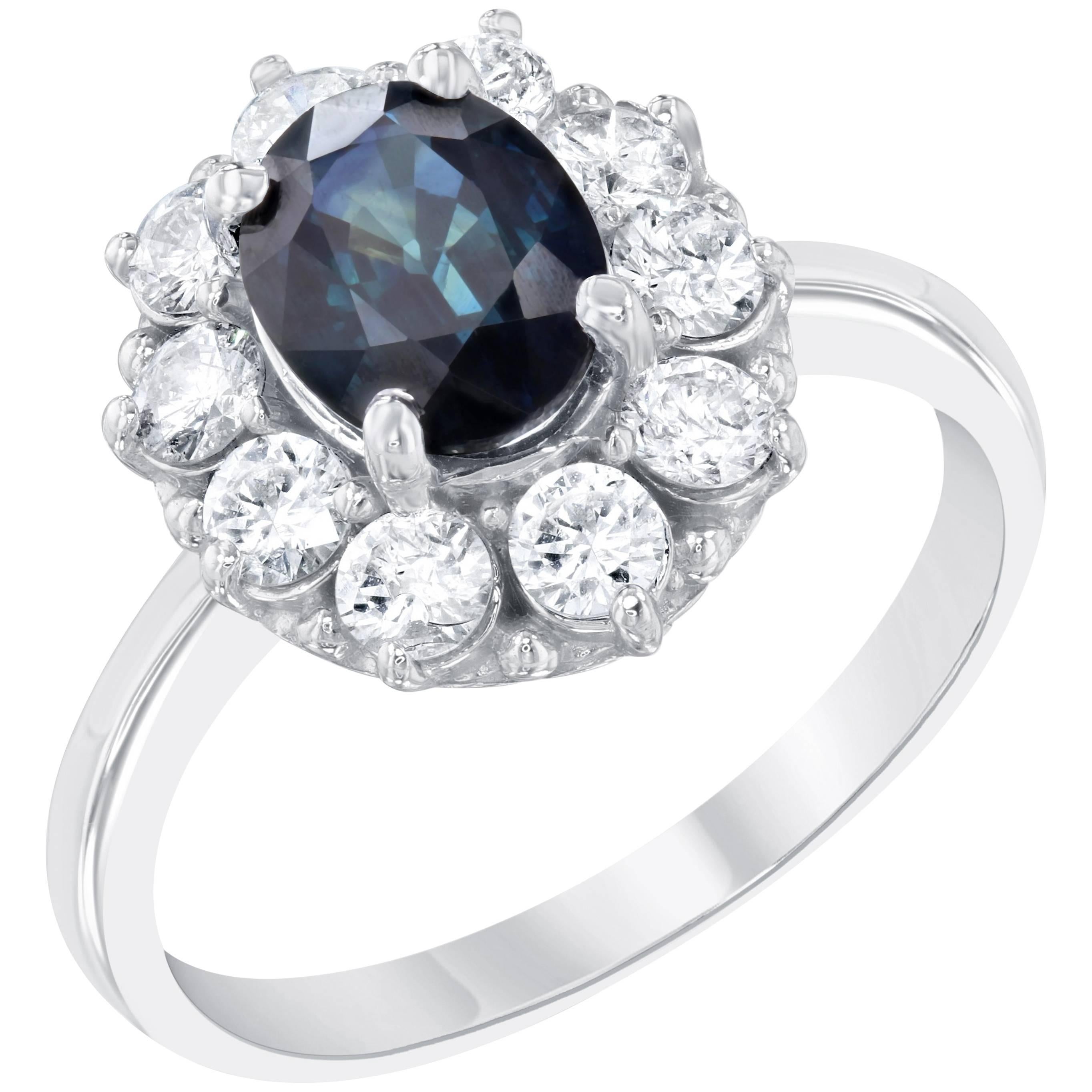 2.74 Carat Sapphire Diamond Ballerina Ring