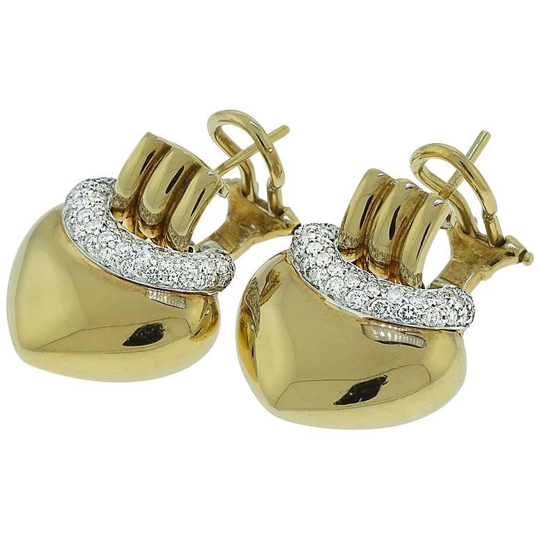 18 Karat Diamond Earrings For Sale