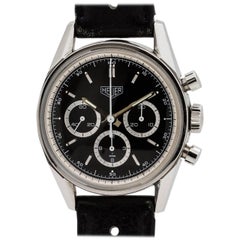 Heuer Carrera Stainless Steel Reissue Chronograph Manual Wind Wristwatch