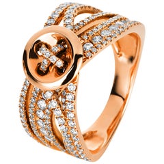 Carlos Udozzo 18 Karat Rose Gold Ladies Button Diamond Statement / Cocktail Ring