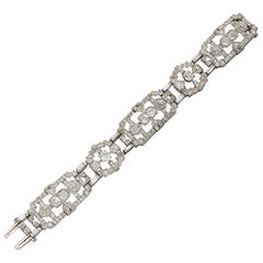 1925 French Art Deco Diamond and Platinum Bracelet