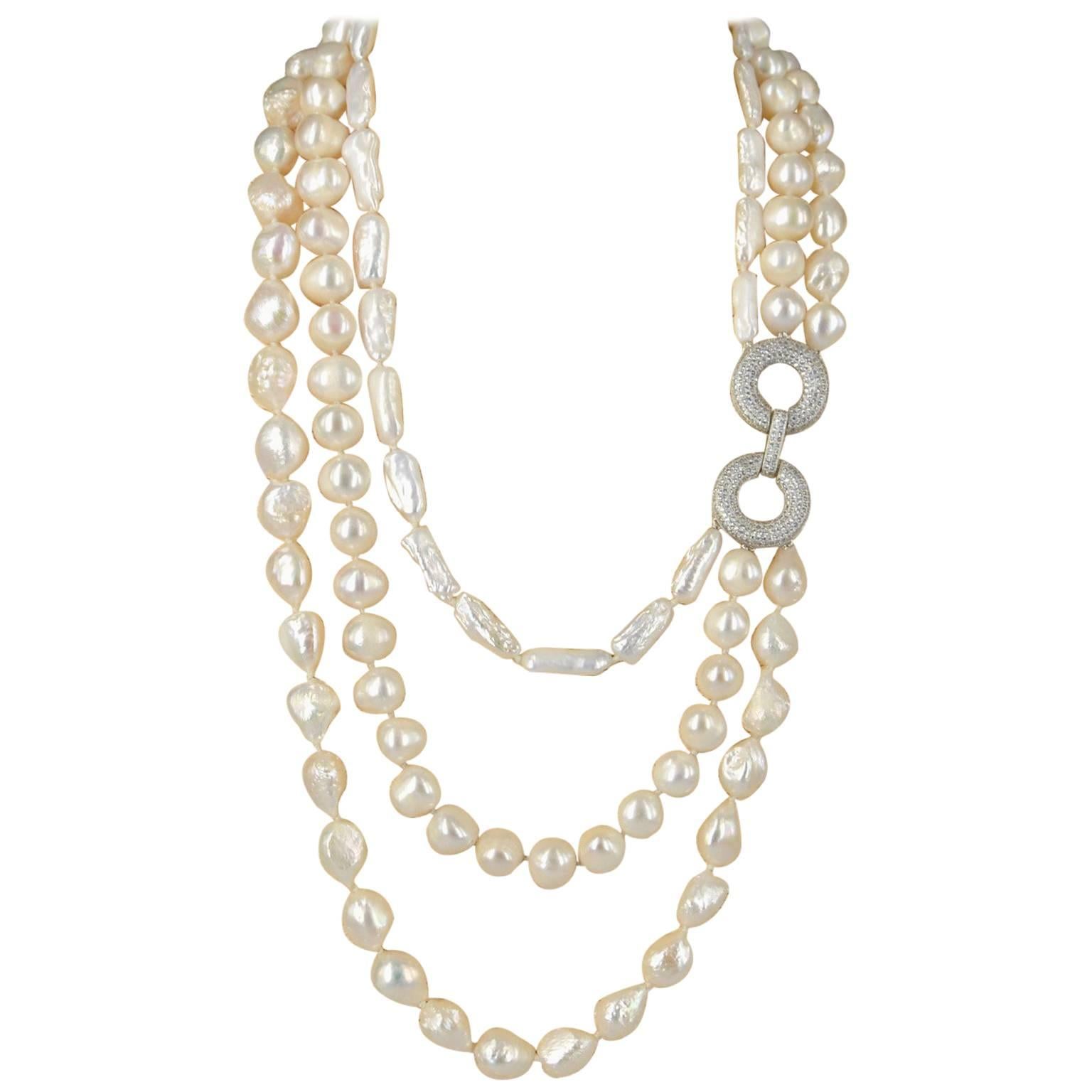 Decadent Jewels Fresh Water Pearl Multi Strand Necklace