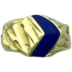1970s Gubelin Lapis Lazuli Yellow Gold Ring