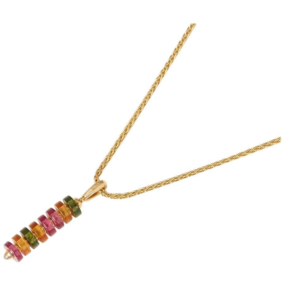 Garrard 18 Karat Yellow Gold Multi-Gem Jade Jagger Limited Edition Necklace 