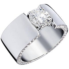 Elton Diamond Ring designed by Valerie Danenberg Center Diamond 0.90 Carat DSI1