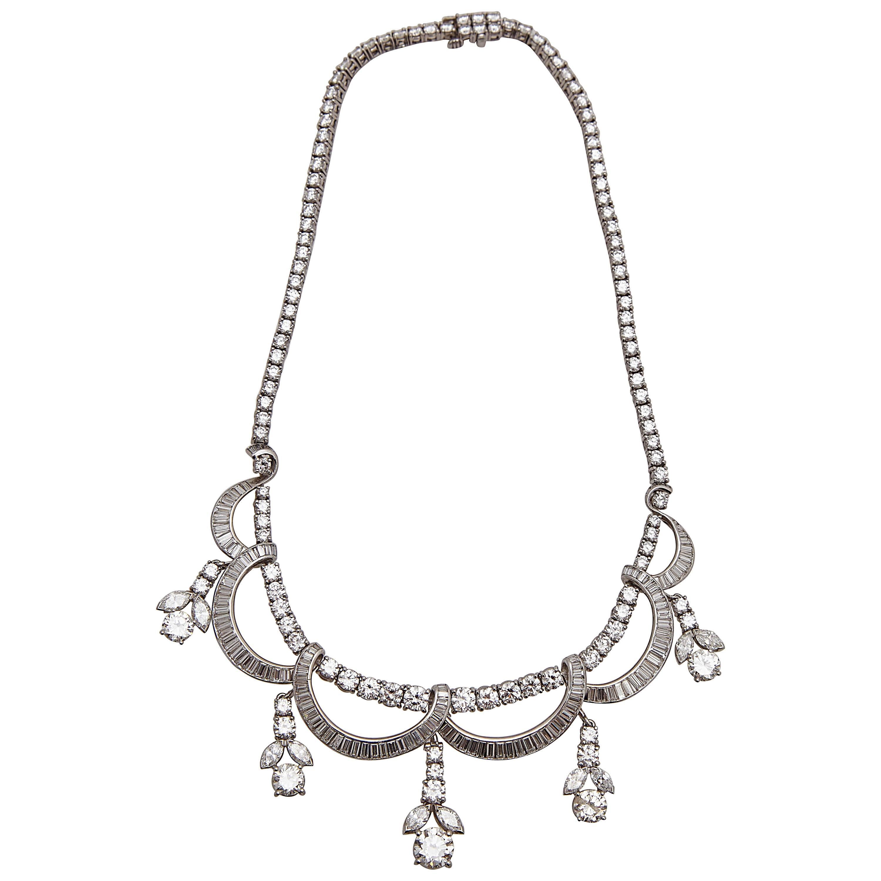 1930s Diamond Platinum Necklace