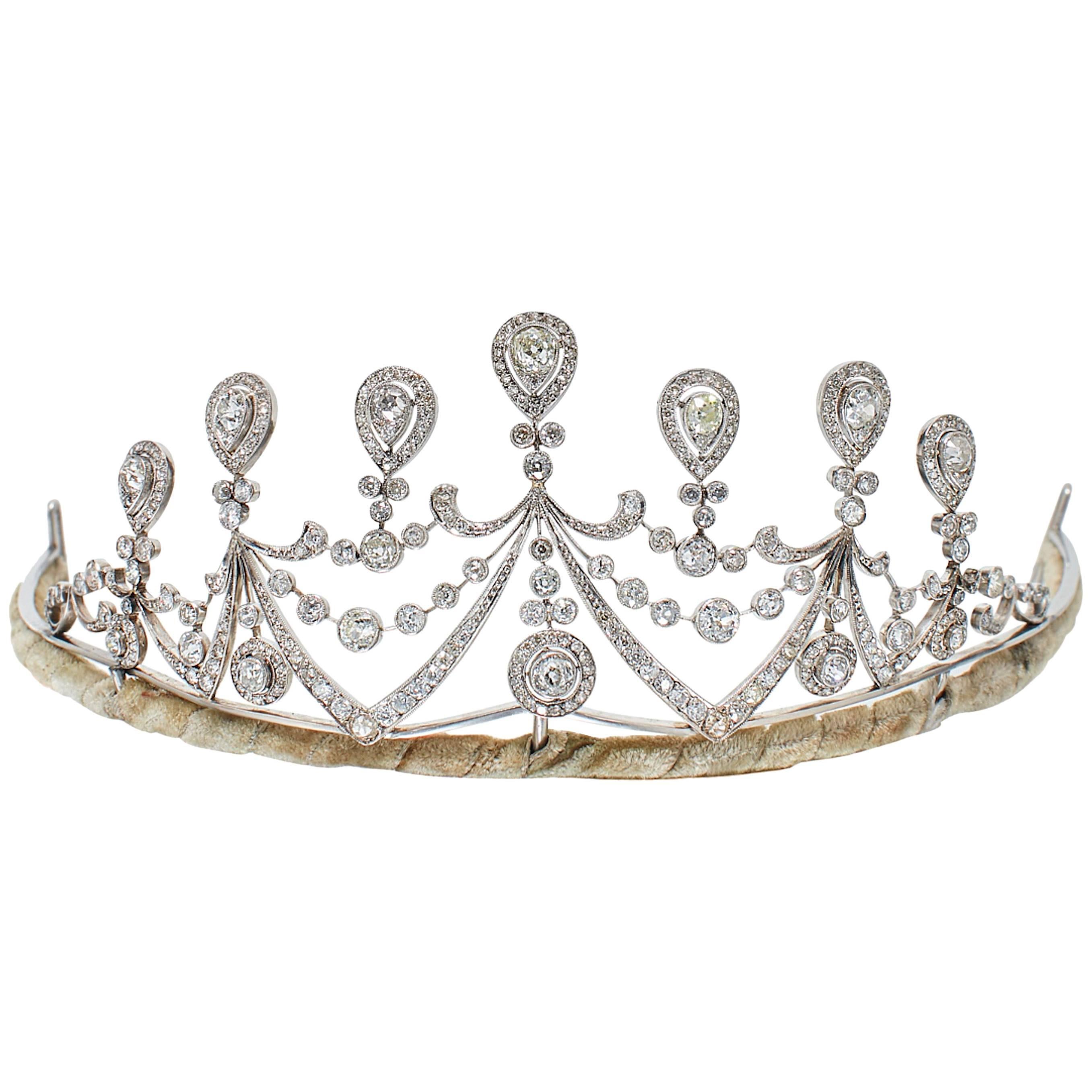 1910s Antique Diamond and Platinum Tiara