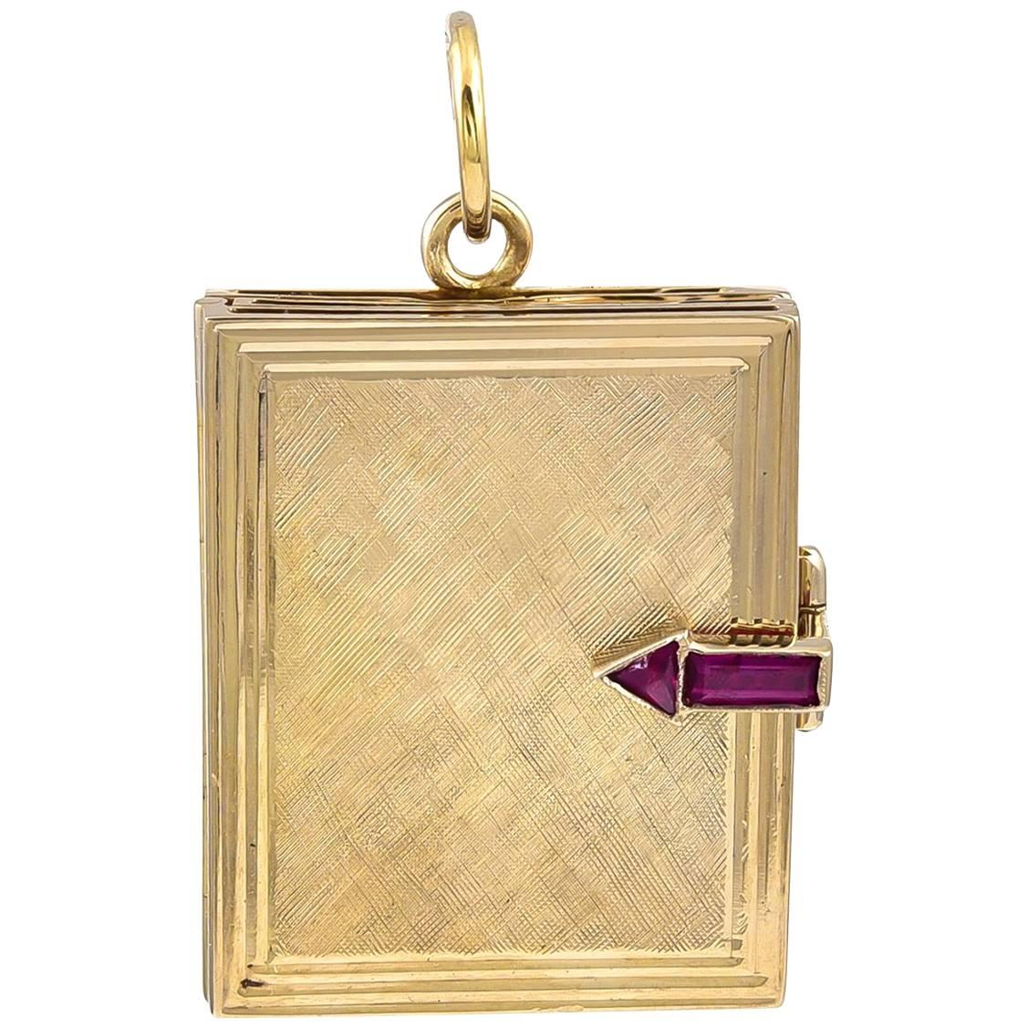 Retro Gold and Ruby Four-Picture Locket