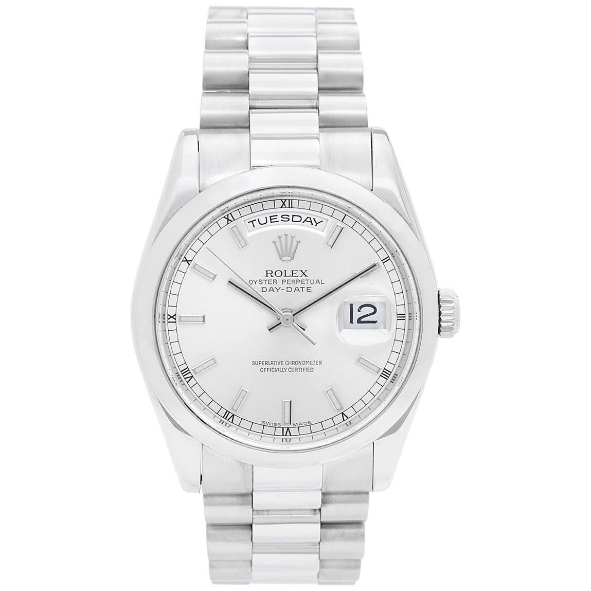 Rolex Platinum President Day-Date Wristwatch Ref 118206