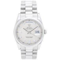 Rolex Platinum Rhodium Dial President Day-Date Wristwatch Ref 118206