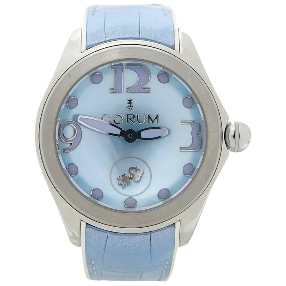 Corum Blue Bubble Mother-of-Pearl Dial  Automatic Stainless Steel Wristwatch For Sale