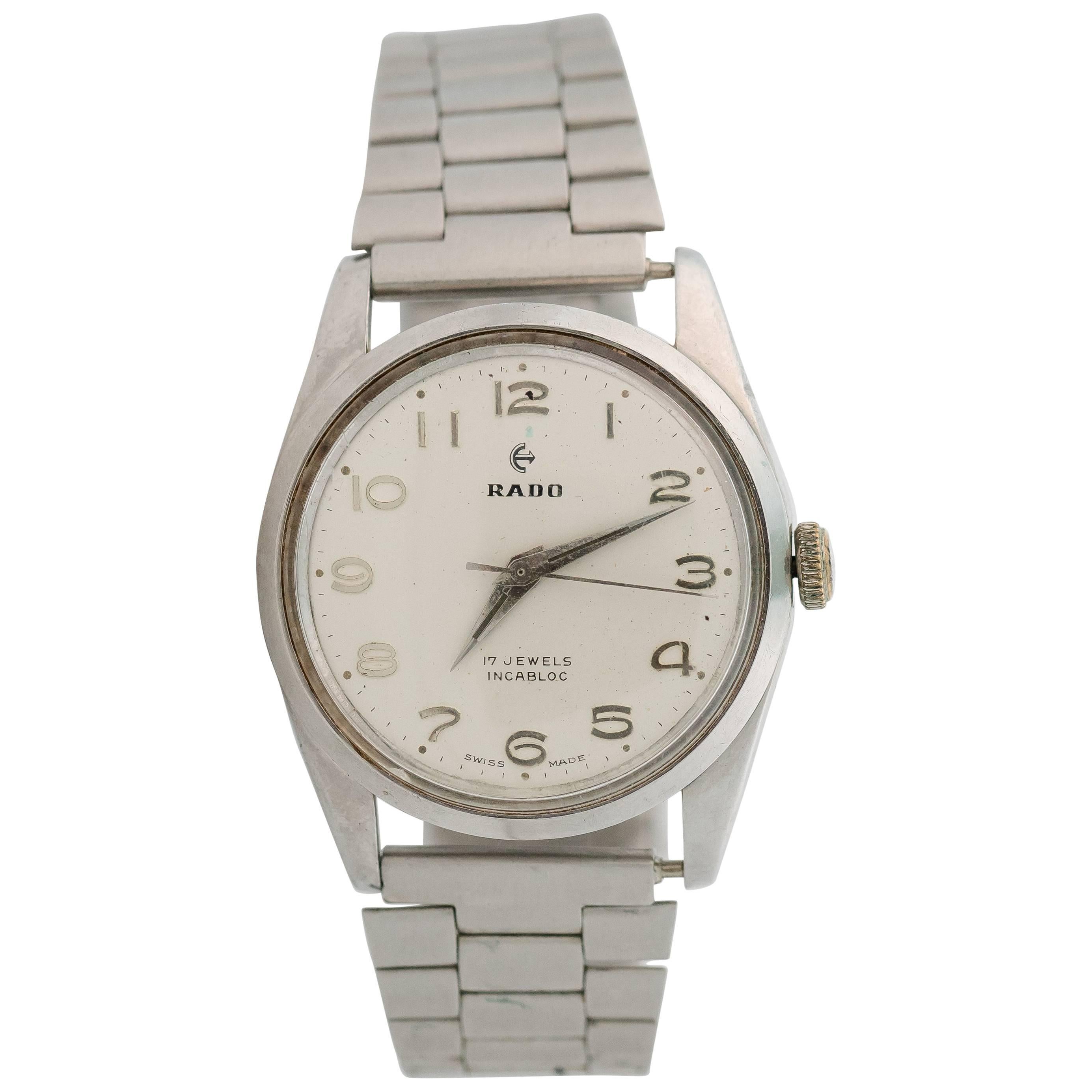 1945 Rado Watersealed Incabloc Stainless Steel Wristwatch