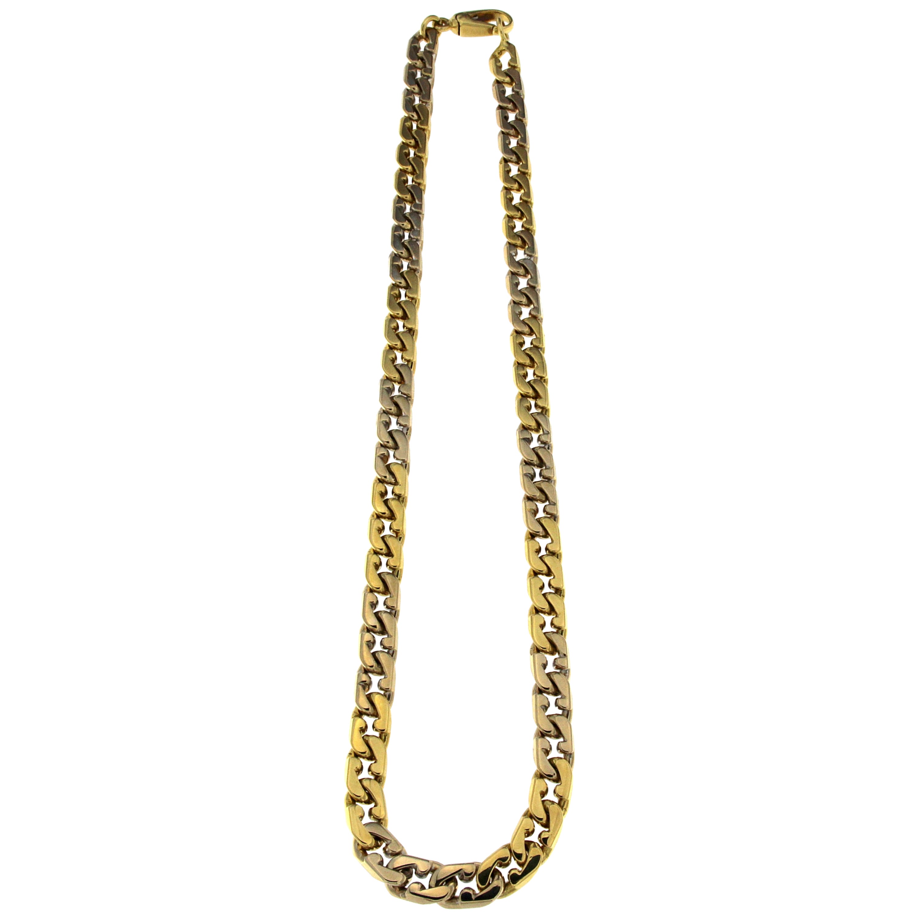 24 Karat Yellow Gold Box Chain Necklace at 1stDibs
